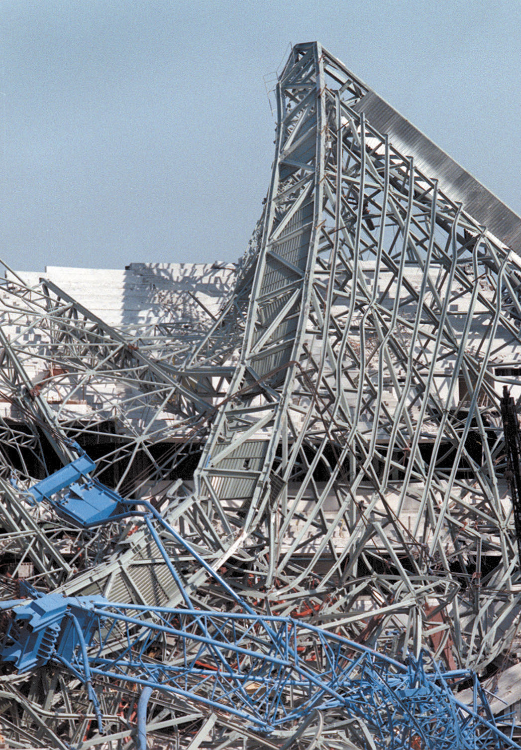 Miller Park wreckage after crane collapse in 1999